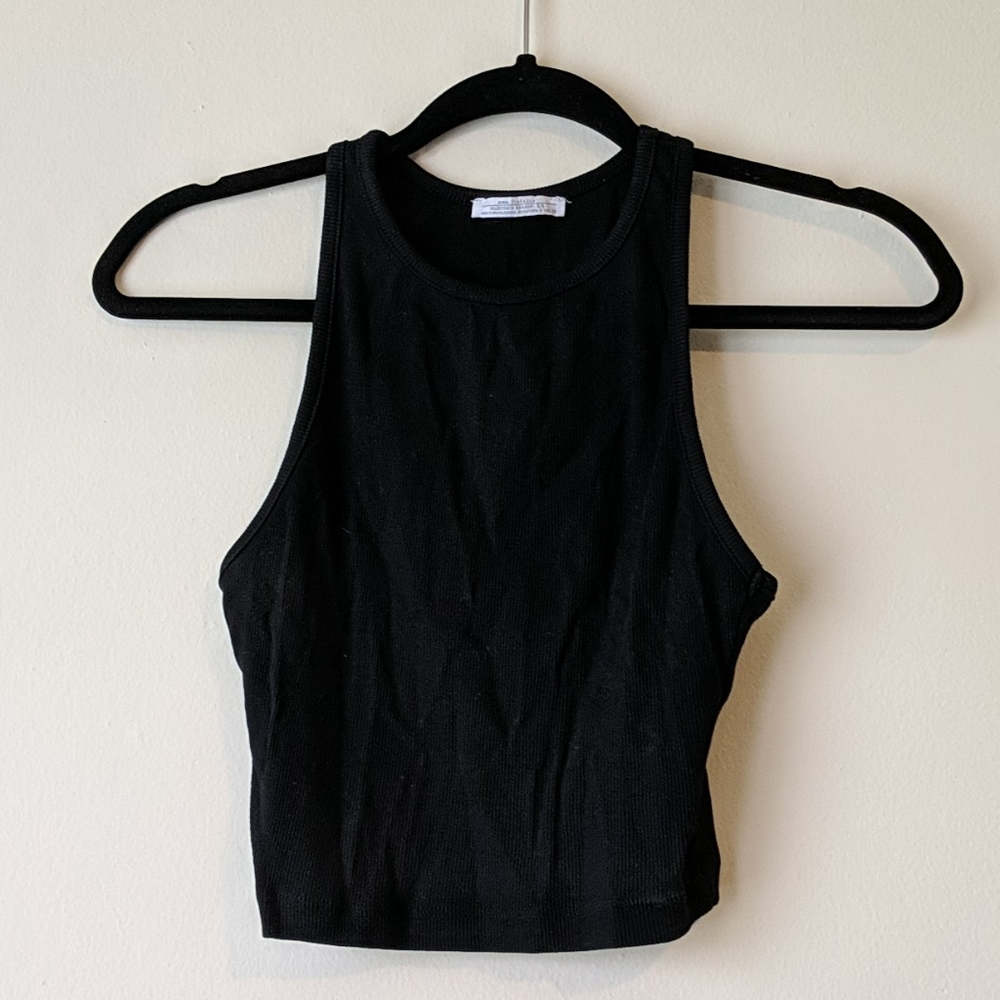 Black Stretchy Zara Black Crop Top